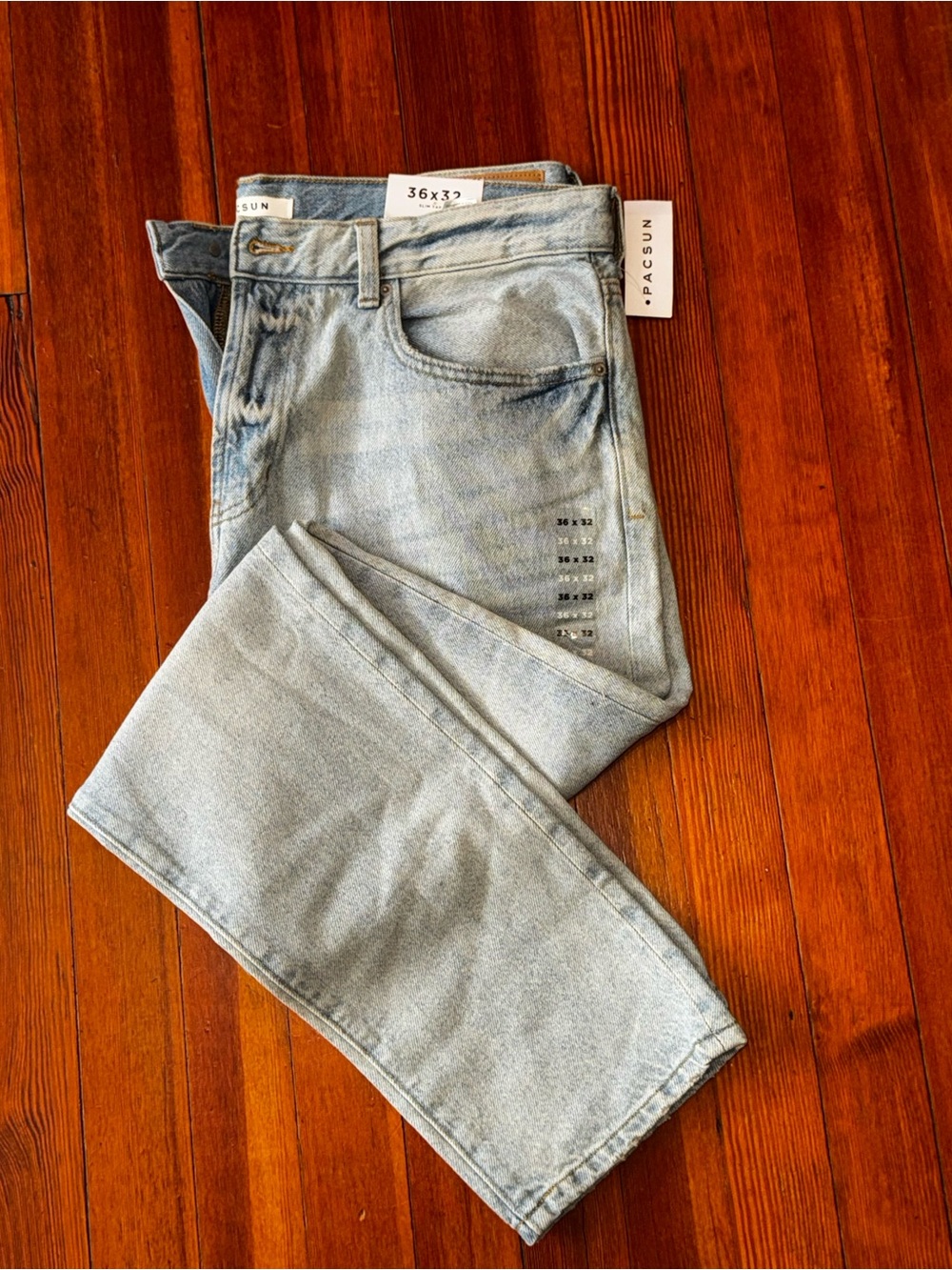 PacSun Men's Light Wash Straight Jeans - Pale Blue